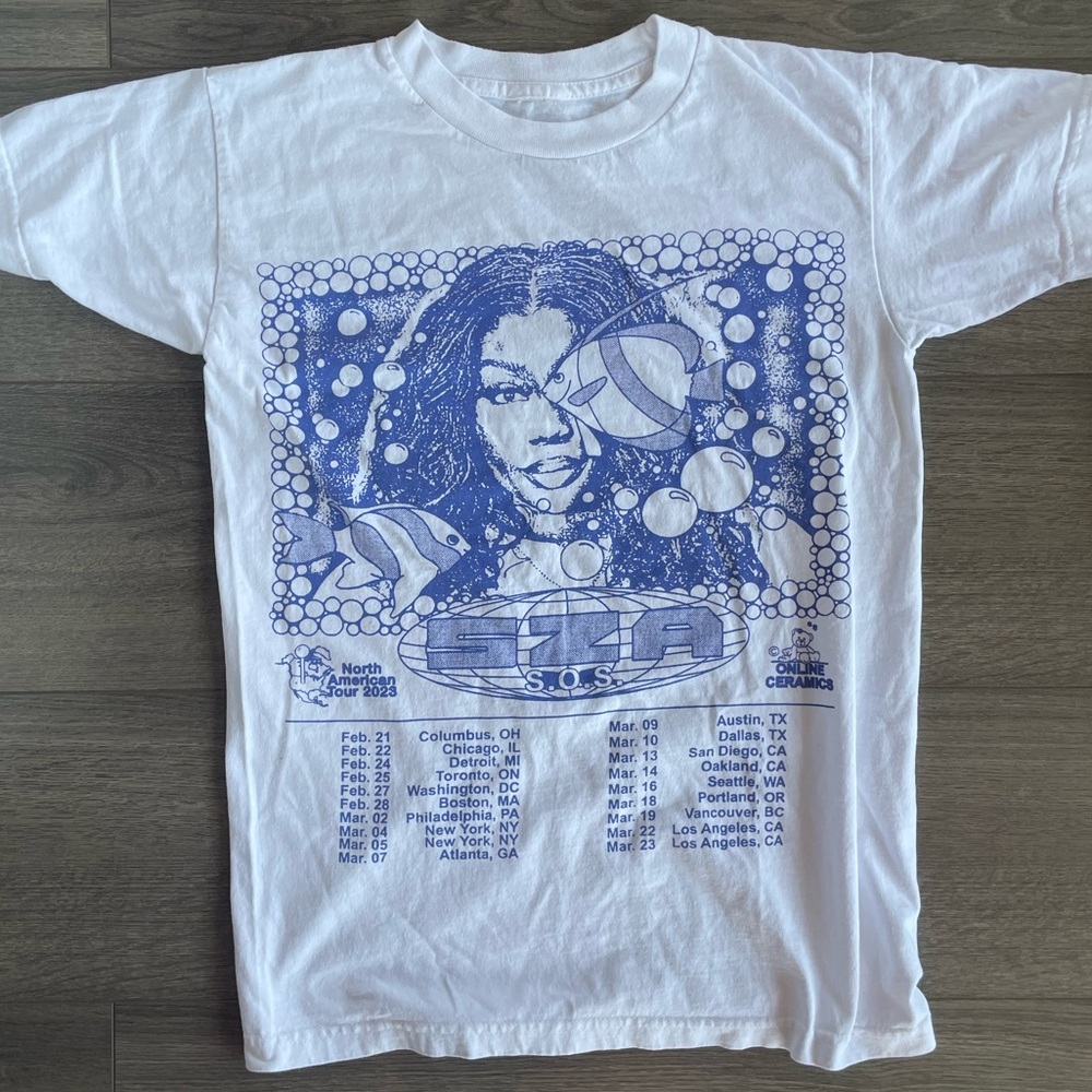 SZA SOS Merch White Tee